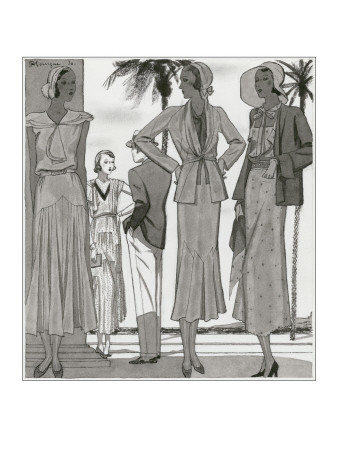 Vogue - January 1931 by Pierre Mourgue Pricing Limited Edition Print image