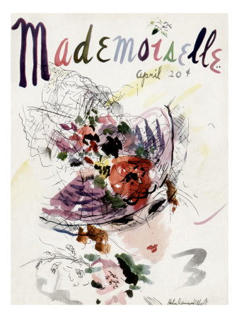 Mademoiselle Cover - April 1936 by Helen Jameson Hall Pricing Limited Edition Print image