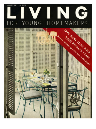 Living For Young Homemakers Cover - August 1957 by Ernest Silva Pricing Limited Edition Print image