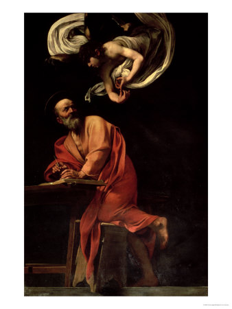 St. Matthew And The Angel, 1602 by Caravaggio Pricing Limited Edition Print image