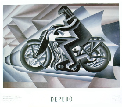 Motorcyclist, 1923 by Fortunato Depero Pricing Limited Edition Print image