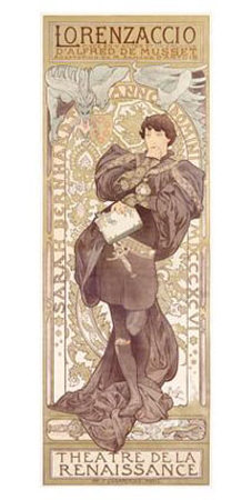 Play Lorenzaccio Theater, C.1896 by Alphonse Mucha Pricing Limited Edition Print image