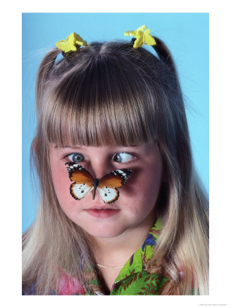 Eight-Year-Old With Butterfly On Her Nose by Katie Deits Pricing Limited Edition Print image