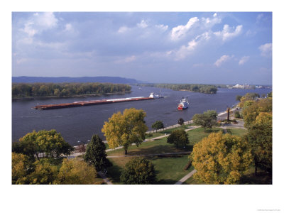 Aerial Of Mississippi River, La Crosse, Wi by Ed Lallo Pricing Limited Edition Print image