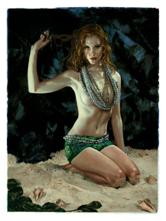 Pin-Up Girl: Exotic Redhead Grotto by Richie Fahey Pricing Limited Edition Print image