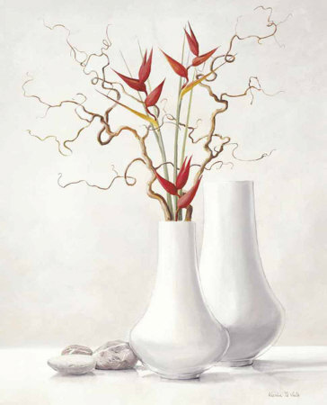 Willow Twigs With Red Flowers by Karin Valk Pricing Limited Edition Print image