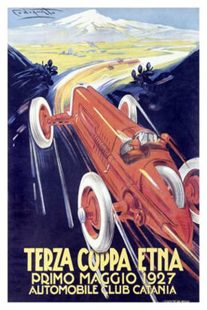 Terza Coppa Etna, Auto Road Rally by Franco Codognato Pricing Limited Edition Print image