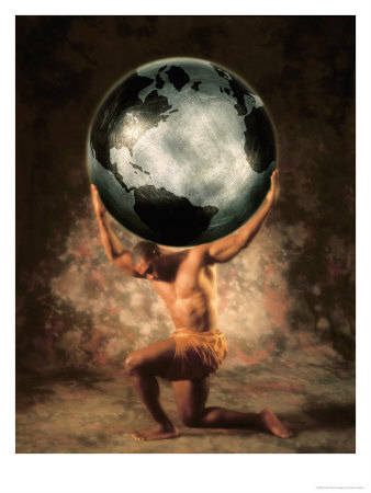 Atlas Holding The World On His Shoulders by Chuck Carlton Pricing Limited Edition Print image