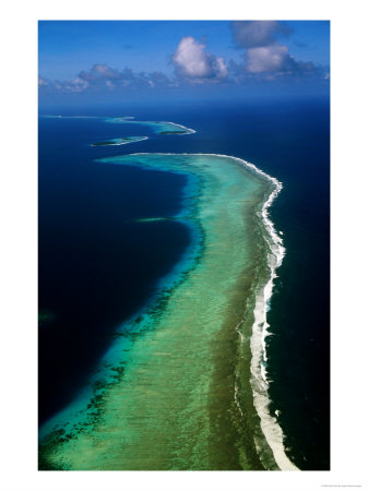 Aerial Of Barrier Atoll, Micronesia by John Elk Iii Pricing Limited Edition Print image