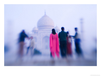 Pink Sari, Taj Mahal, India by Walter Bibikow Pricing Limited Edition Print image