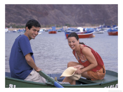 Spanish Couple On Playa De Las Teresitas, Tenerife, Canary Islands, Spain by Stuart Westmoreland Pricing Limited Edition Print image