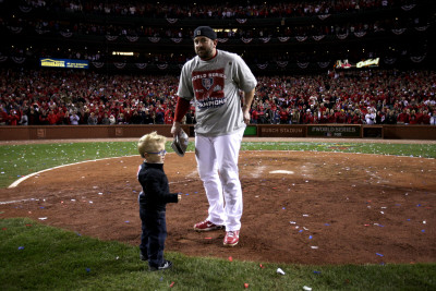 2011 World Series Game 7 - Rangers V Cardinals, St Louis, Mo - October 28: Nick Punto by Ezra Shaw Pricing Limited Edition Print image