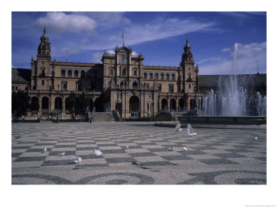 The Courtyard Of The Plaza De Espana In Seville, Seville, Spain by Taylor S. Kennedy Pricing Limited Edition Print image