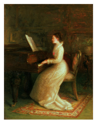 Lady At The Piano by Joseph Farquharson Pricing Limited Edition Print image