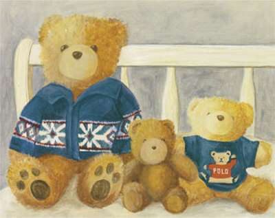 Bears With Blue Sweaters by Catherine Becquer Pricing Limited Edition Print image