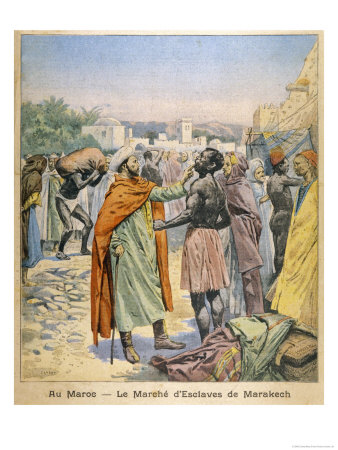 North Africa A Prospective Purchaser In The Slave Market At Marrakech Morocco by Carrey Pricing Limited Edition Print image
