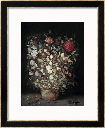 Flowers In A Wooden Vessel by Jan Brueghel The Elder Pricing Limited Edition Print image