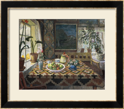 An Interior With A Still Life, The Parlour At Sandalstrand by Nikolai Astrup Pricing Limited Edition Print image