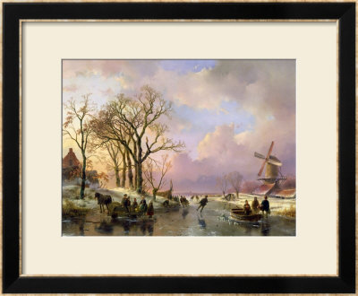 Skating In Holland by Andreas Schelfhout Pricing Limited Edition Print image