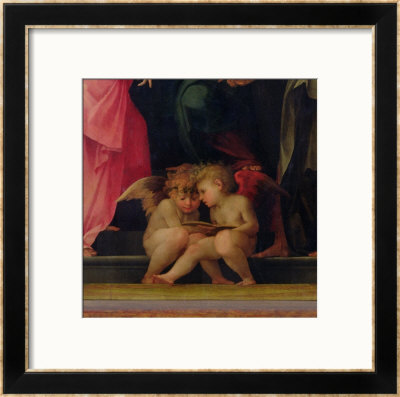 Two Cherubs Reading, Detail From Madonna And Child With Saints, 1518 by Rosso Fiorentino (Battista Di Jacopo) Pricing Limited Edition Print image