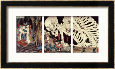 Mitsukini Defying The Skeleton Spectre, Circa 1845 by Kuniyoshi Pricing Limited Edition Print image