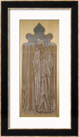 The Virgin Mary: A Cartoon For Stained Glass At Ashton-Under-Lyne, Lancashire by Edward Burne-Jones Pricing Limited Edition Print image