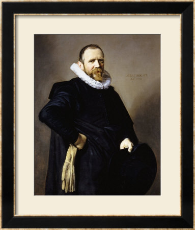 Portrait Of A Gentleman, Standing Three-Quarter Length, Wearing A Black Costume by Frans Hals Pricing Limited Edition Print image