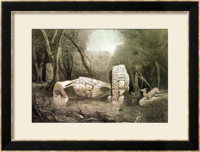 Broken Mayan Idol At Copan, Guatemala by Frederick Catherwood Pricing Limited Edition Print image