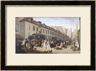The Arrival Of A Stagecoach At The Terminus, Rue Notre-Dame-Des-Victoires, Paris, 1803 by Louis Leopold Boilly Pricing Limited Edition Print image