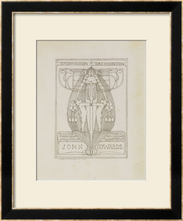 Design For A Bookplate, 1896 by Margaret Macdonald Pricing Limited Edition Print image