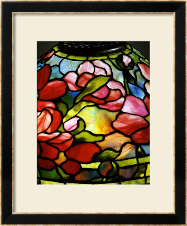 Detail From A Peony Leaded Glass And Bronze Table Lamp by Tiffany Studios Pricing Limited Edition Print image