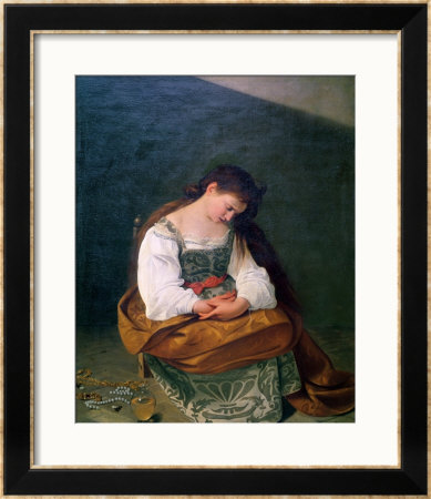 The Penitent Mary Magdalene, 1596-97 by Caravaggio Pricing Limited Edition Print image