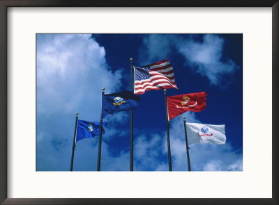 Flags Of Us Army, Navy, Marines, And Coast Guard by Francie Manning Pricing Limited Edition Print image