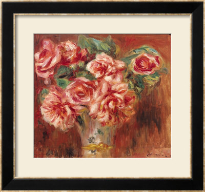 Roses In A Vase, Circa 1890 by Pierre-Auguste Renoir Pricing Limited Edition Print image