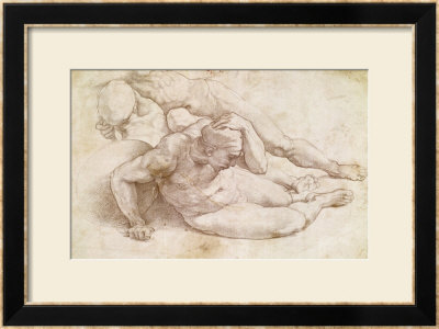 Study Of Three Male Figures by Michelangelo Buonarroti Pricing Limited Edition Print image
