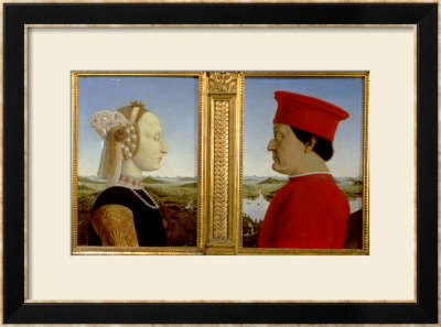 Portraits Of Duke Federico Da Montefeltro And Battista Sforza, Circa 1465 by Piero Della Francesca Pricing Limited Edition Print image