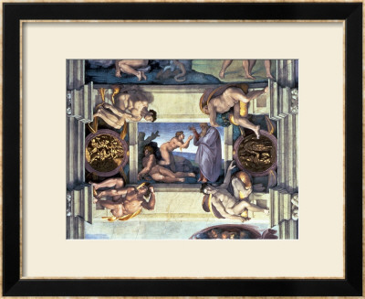 Sistine Chapel Ceiling: Creation Of Eve, With Four Ignudi, 1510 by Michelangelo Buonarroti Pricing Limited Edition Print image
