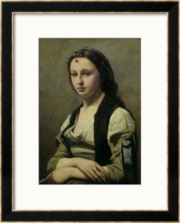 The Woman With The Pearl, Circa 1842 by Jean-Baptiste-Camille Corot Pricing Limited Edition Print image