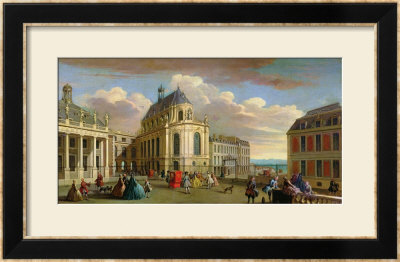 View Of The Chapel Of The Chateau De Versailles From The Courtyard by Jacques Rigaud Pricing Limited Edition Print image