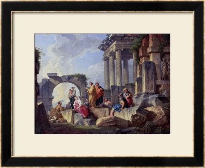 Ruins With The Apostle Paul Preaching, 1744 by Giovanni Paolo Pannini Pricing Limited Edition Print image