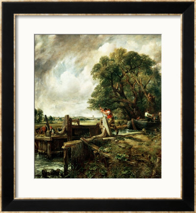 Barges Passing A Lock On The Stour by John Constable Pricing Limited Edition Print image