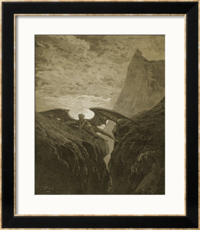 Satan Resting On The Mountain by Gustave Dore Pricing Limited Edition Print image