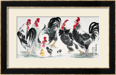Chickens Bring Luck by Guozen Wei Pricing Limited Edition Print image