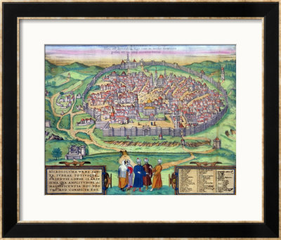 Map Of Jerusalem, From Civitates Orbis Terrarum By Georg Braun And Frans Hogenberg, Circa 1572 by Joris Hoefnagel Pricing Limited Edition Print image