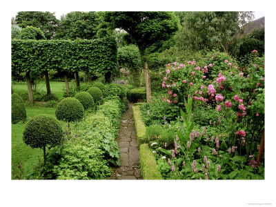 Stone Path Leading Between Parterre Herb Garden And Lawn Area by Mark Bolton Pricing Limited Edition Print image