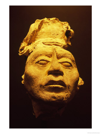 Mayan Plaster Mask, Palenque Ruins Museum, Chiapas, Mexico by Charles Crust Pricing Limited Edition Print image