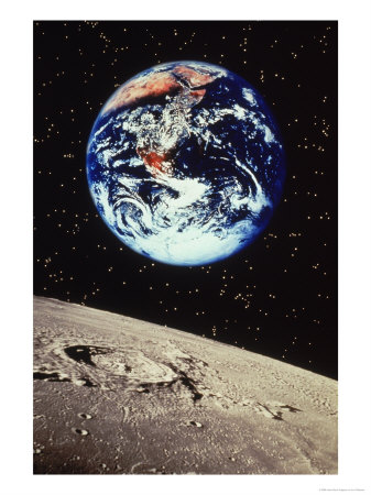 Planet Earth And Moonscape by Len Delessio Pricing Limited Edition Print image