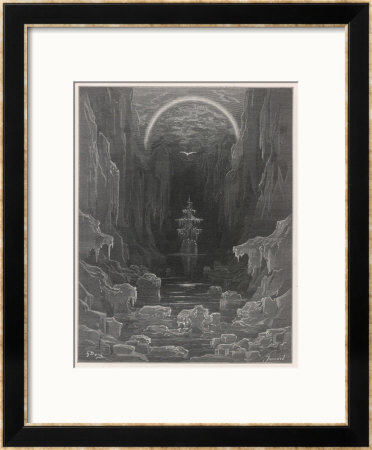 The Ship Sails Into The Icy Waters Near The South Pole Accompanied By The Albatross by Gustave Doré Pricing Limited Edition Print image