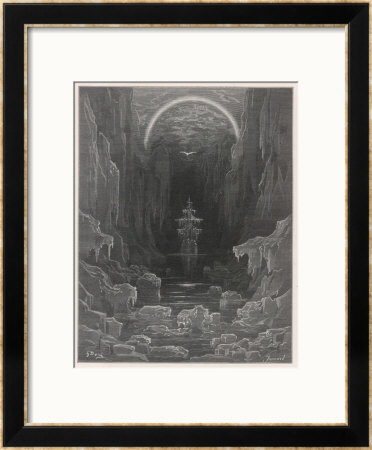 The Ship Sails Into The Icy Waters Near The South Pole Accompanied By The Albatross by Gustave Dore Pricing Limited Edition Print image