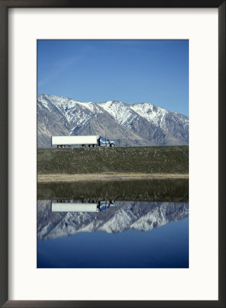 Truck On Road And Wasatch Mountains, Ut by Mark Gibson Pricing Limited Edition Print image